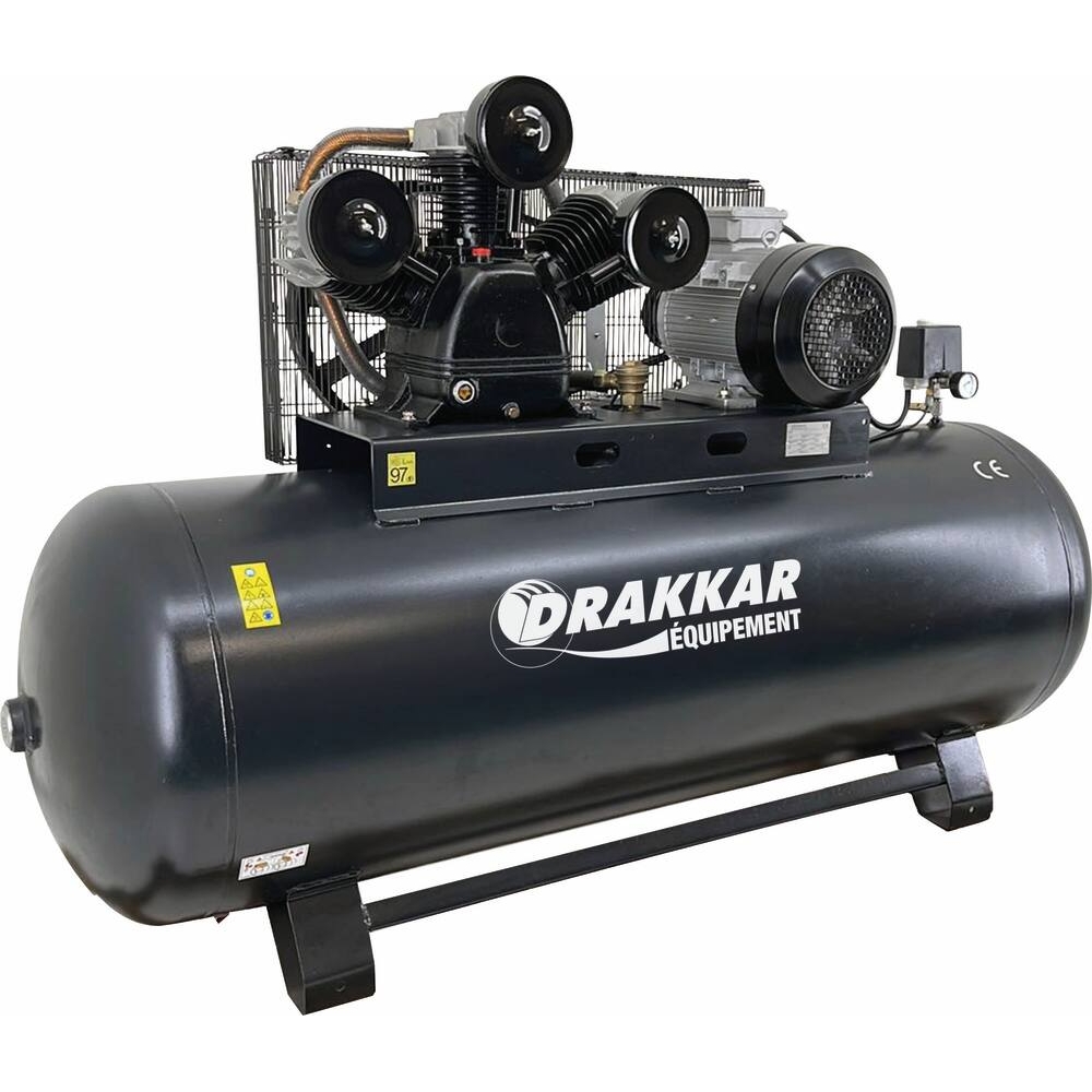Compresseur fixe à courroie 500L 10CV tête en V 400V DRAKKAR - 11239