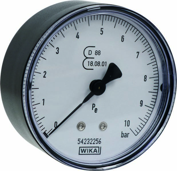 Manomètre de pression 10 bar 63mm filetage mâle 1/4