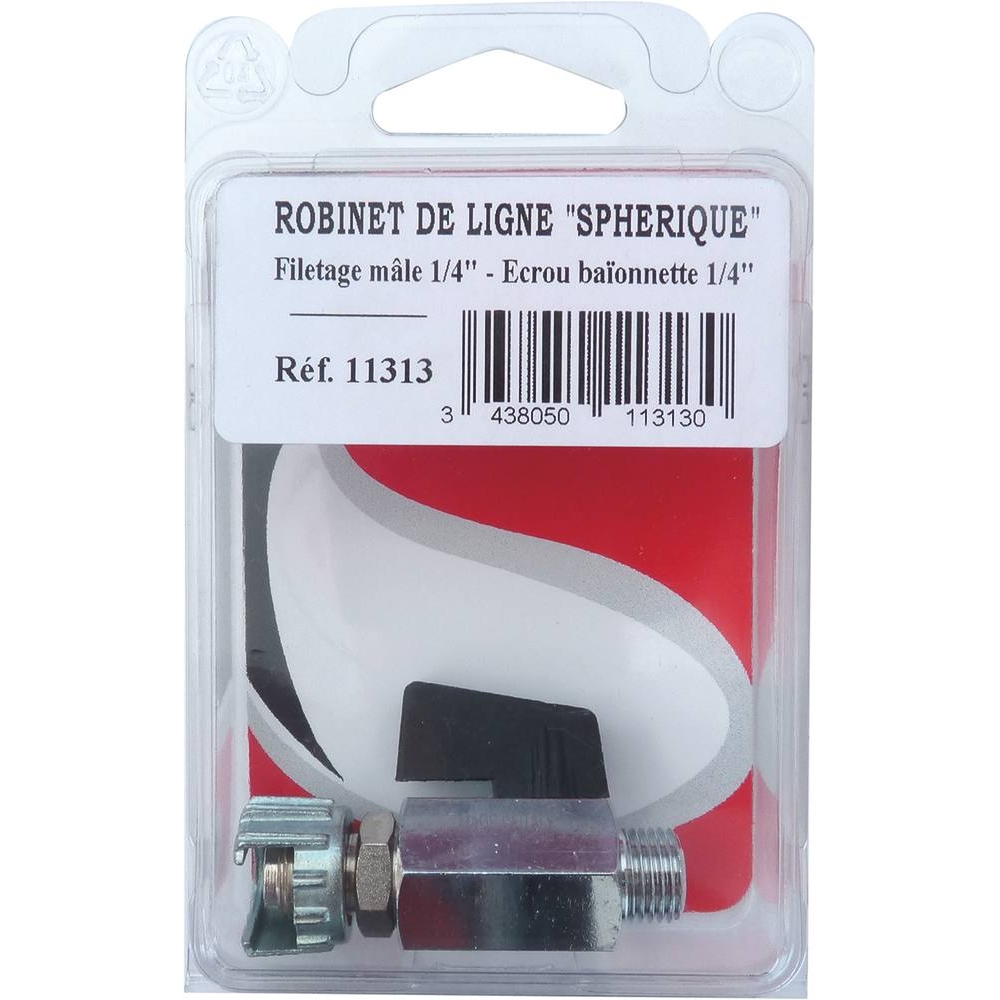 Robinet de ligne 1/4 de tour mâle 1/4