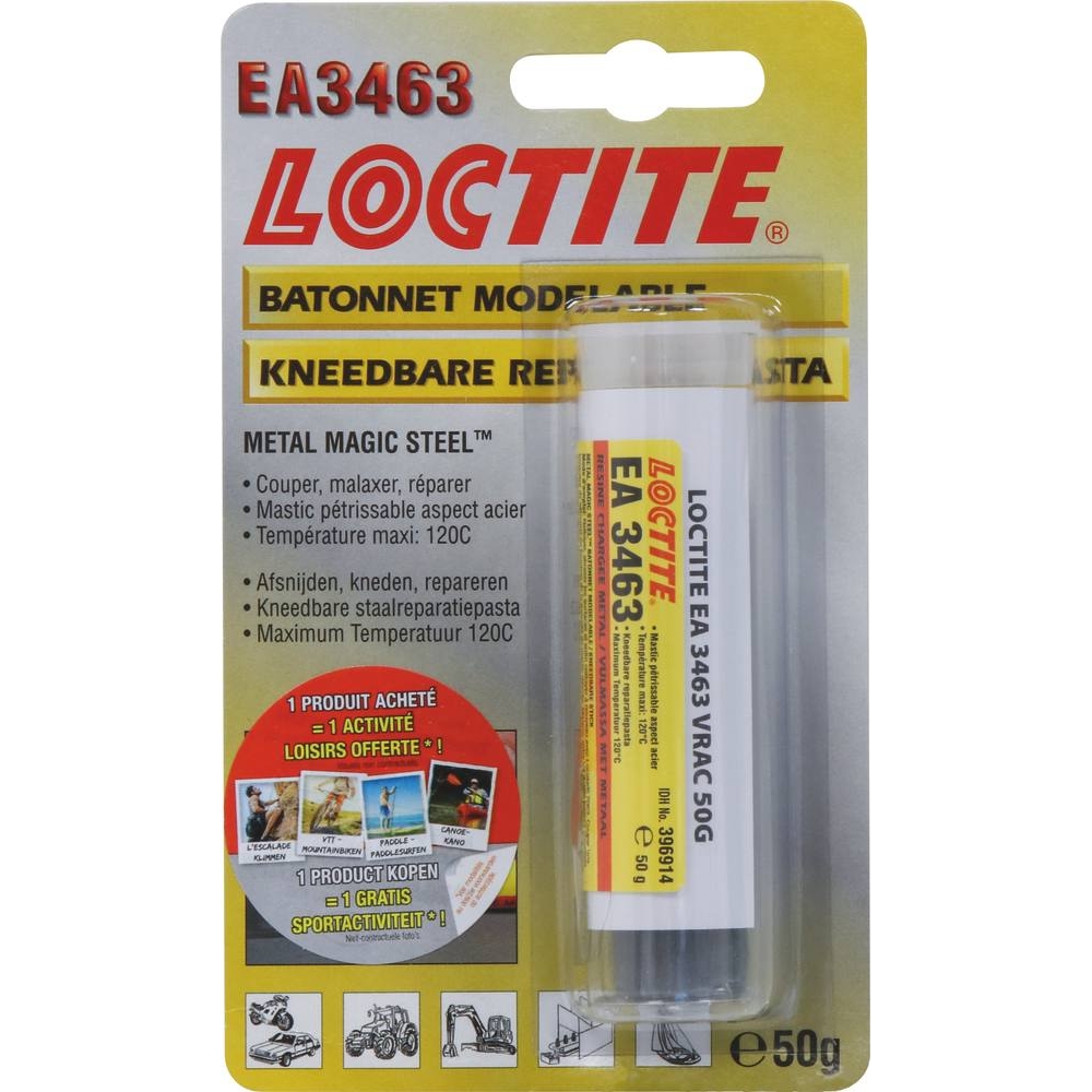 Mastic de réparation sur tous supports acier EA 3463 - 1 bâtonnet de 50g LOCTITE - 11990