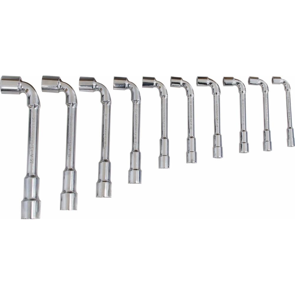 Clés à pipe débouchées 6 pans/6 pans de 8 à 21mm - présentoir de 10 pcs DRAKKAR TOOLS - 12201