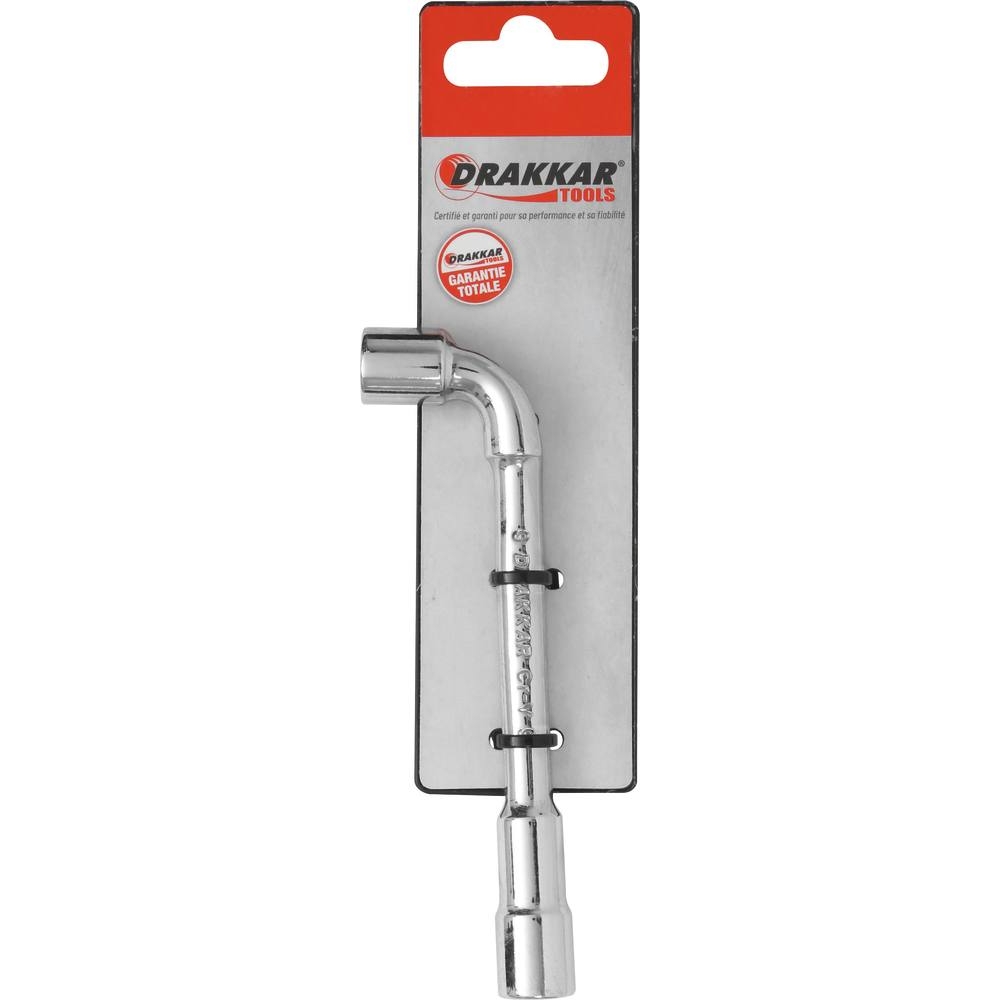Clé à pipe débouchée 6 pans/6 pans de 9mm - carte DRAKKAR TOOLS - 12209