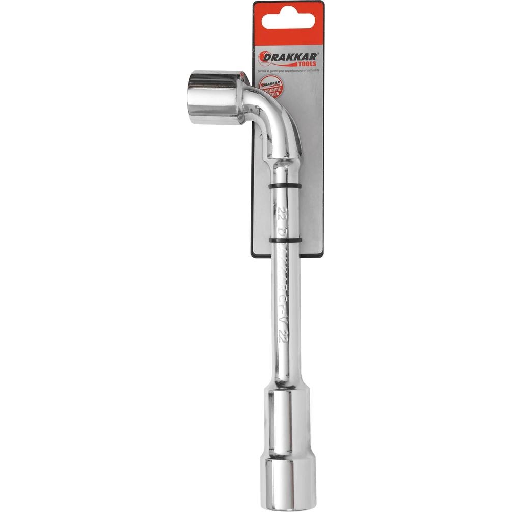 Clé à pipe débouchée 6 pans/6 pans de 22mm - carte DRAKKAR TOOLS - 12235