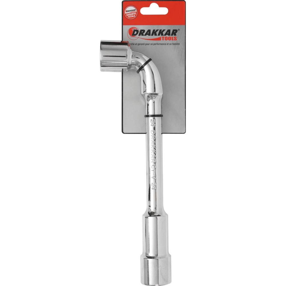 Clé à pipe débouchée 6 pans/6 pans de 24mm - carte DRAKKAR TOOLS - 12239