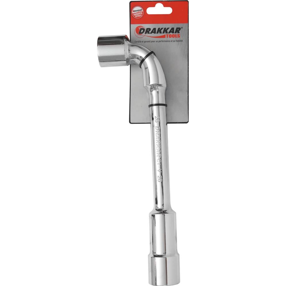 Clé à pipe débouchée 6 pans/6 pans de 26mm - carte DRAKKAR TOOLS - 12243
