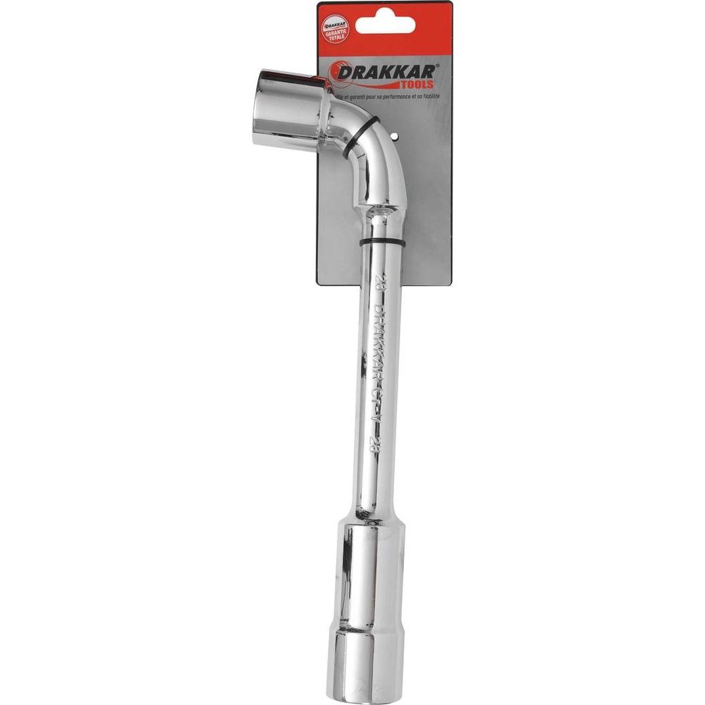 Clé à pipe débouchée 6 pans/6 pans de 28mm - carte DRAKKAR TOOLS - 12247