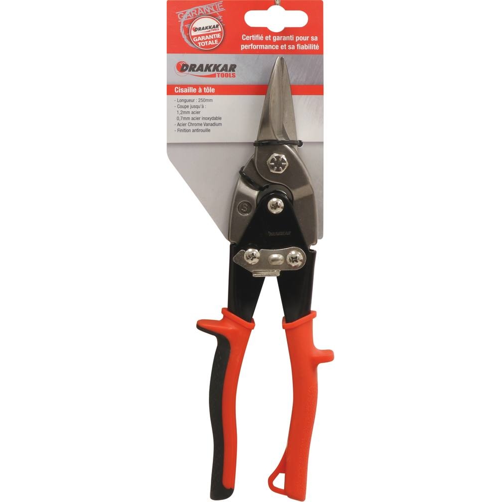 Cisaille à tôle 250mm bi-matière - carte DRAKKAR TOOLS - 12508