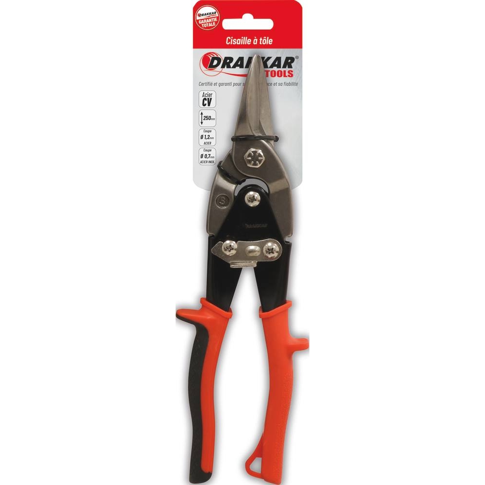 Cisaille à tôle 250mm bi-matière - carte DRAKKAR TOOLS - 12508