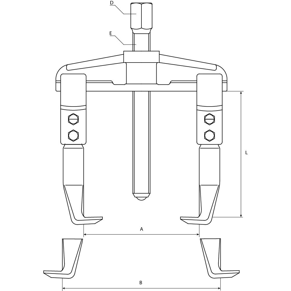 Extracteur 2 griffes intérieur/extérieur 80 à 180mm STILKER - 12513