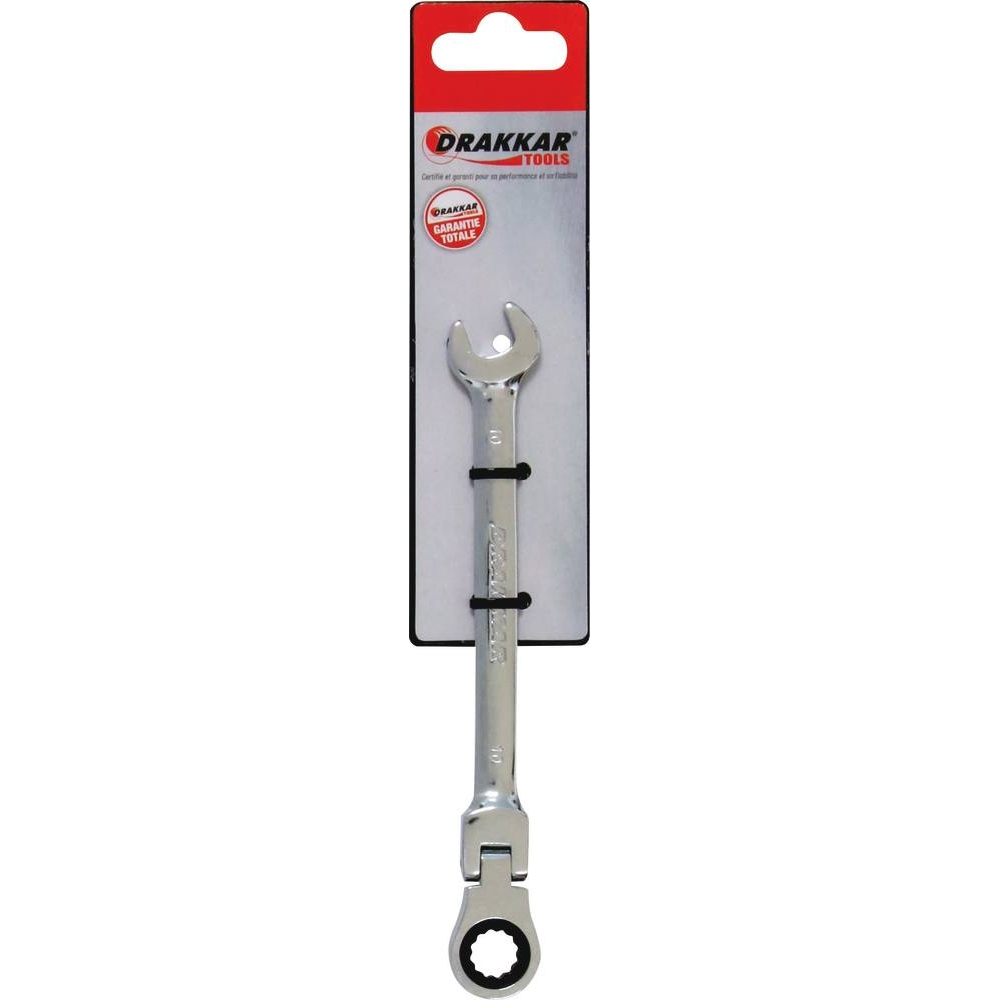 Clé mixte articulée à cliquet de 10mm - carte DRAKKAR TOOLS - 12865