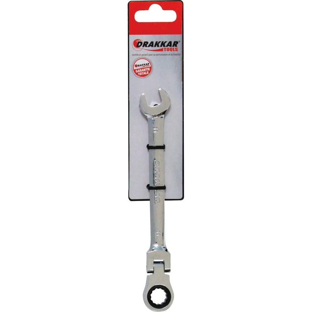 Clé mixte articulée à cliquet de 11mm - carte DRAKKAR TOOLS - 12867