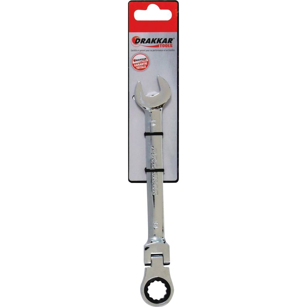Clé mixte articulée à cliquet de 14mm - carte DRAKKAR TOOLS - 12873