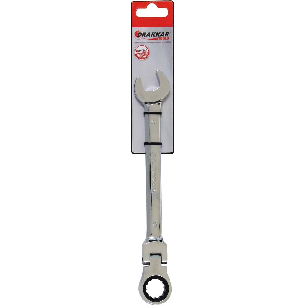 Clé mixte articulée à cliquet de 17mm - carte DRAKKAR TOOLS - 12879