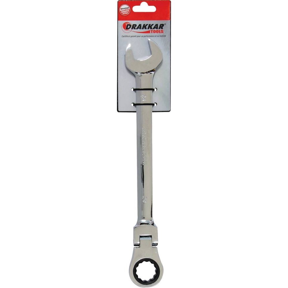 Clé mixte articulée à cliquet de 24mm - carte DRAKKAR TOOLS - 12889