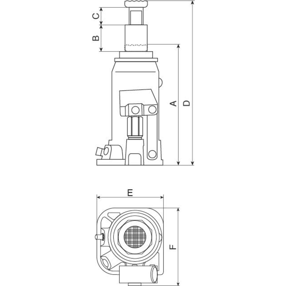 Cric bouteille hydraulique base soudée 20T DRAKKAR - 13020