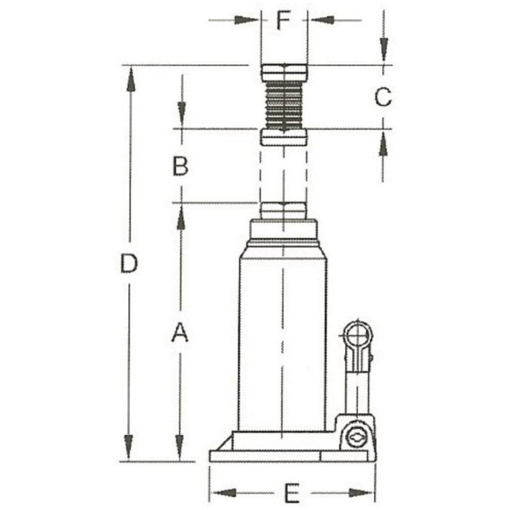 Cric bouteille hydraulique 3T vert COMPAC - 13021