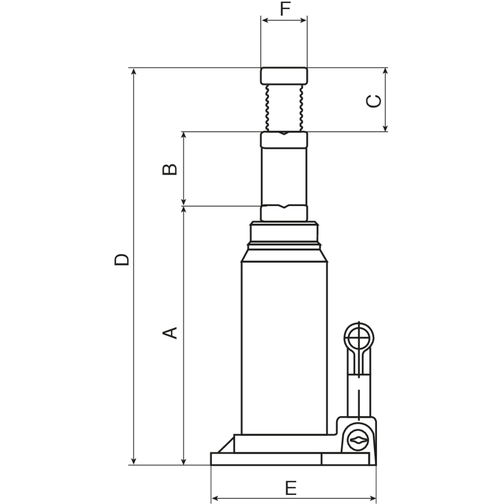 Cric bouteille hydraulique 3T vert COMPAC - 13021