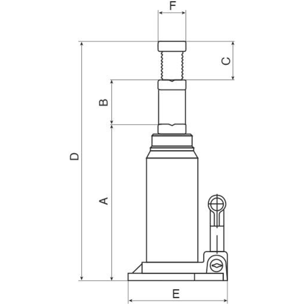 Cric bouteille hydraulique télescopique 10T vert COMPAC - 13029