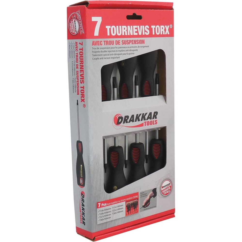 Tournevis Torx de T10 à T40 - boîte carton de 7 pcs DRAKKAR TOOLS - 13256