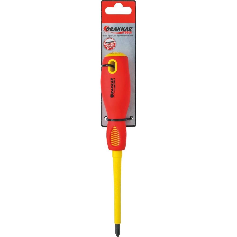 Tournevis Phillips PH2 100mm isolé 1000V - carte DRAKKAR TOOLS - 13292