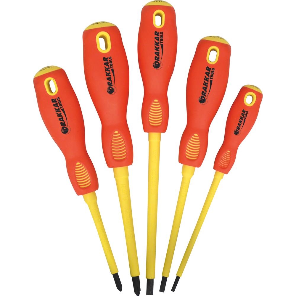 Tournevis électricien isolé 1000V - boîte de 5 pcs DRAKKAR TOOLS - 13335