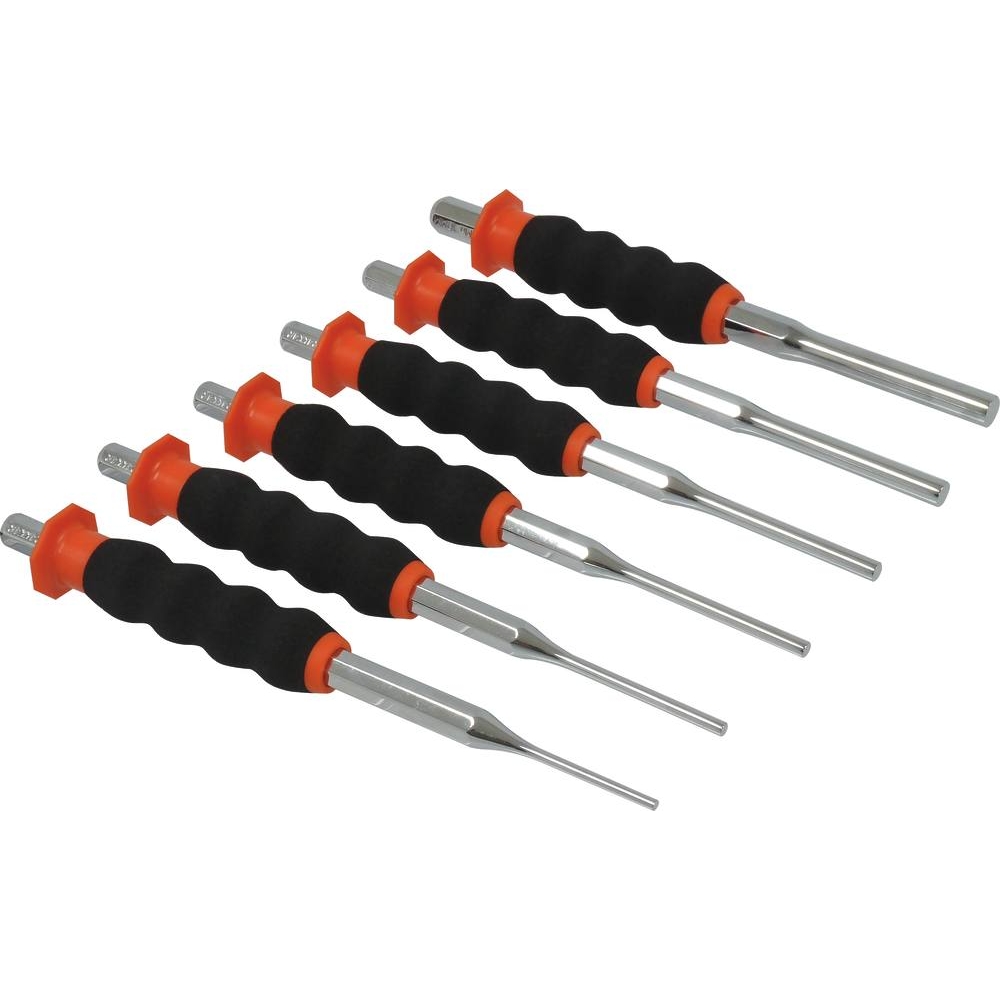 Chasse-goupilles 3-4-5-6-8-10mm 200mm avec manche mousse - pochette de 6 pcs DRAKKAR TOOLS - 13514