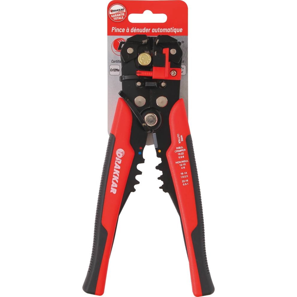 Pince à dénuder automatique 205mm bi-matière - carte DRAKKAR TOOLS - 13678