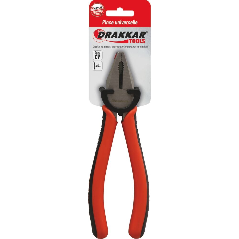 Pince universelle 180mm bi-matière - carte DRAKKAR TOOLS - 13733
