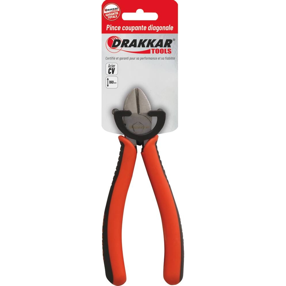 Pince coupante 160mm bi-matière - carte DRAKKAR TOOLS - 13743