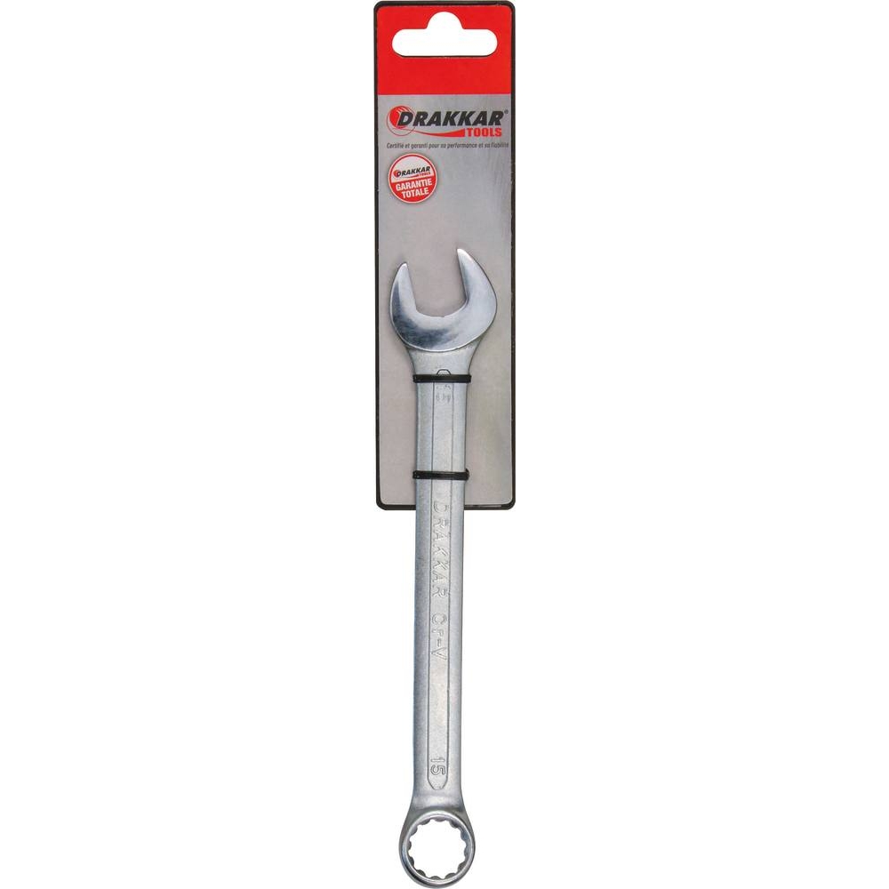 Clé mixte de 15mm tête polie - carte DRAKKAR TOOLS - 13835