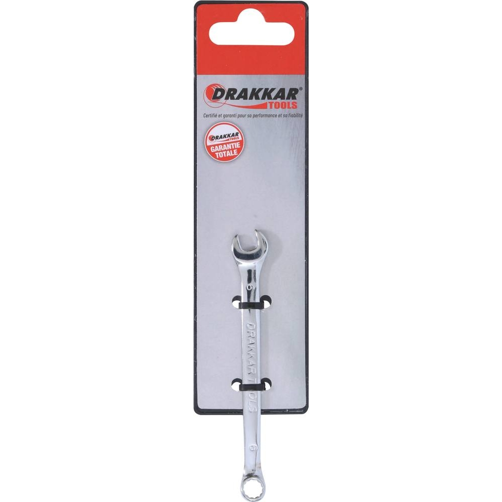 Clé mixte de 6mm full polish - carte DRAKKAR TOOLS - 13855