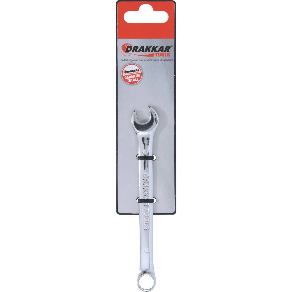 Clé mixte de 9mm full polish - carte DRAKKAR TOOLS - 13861