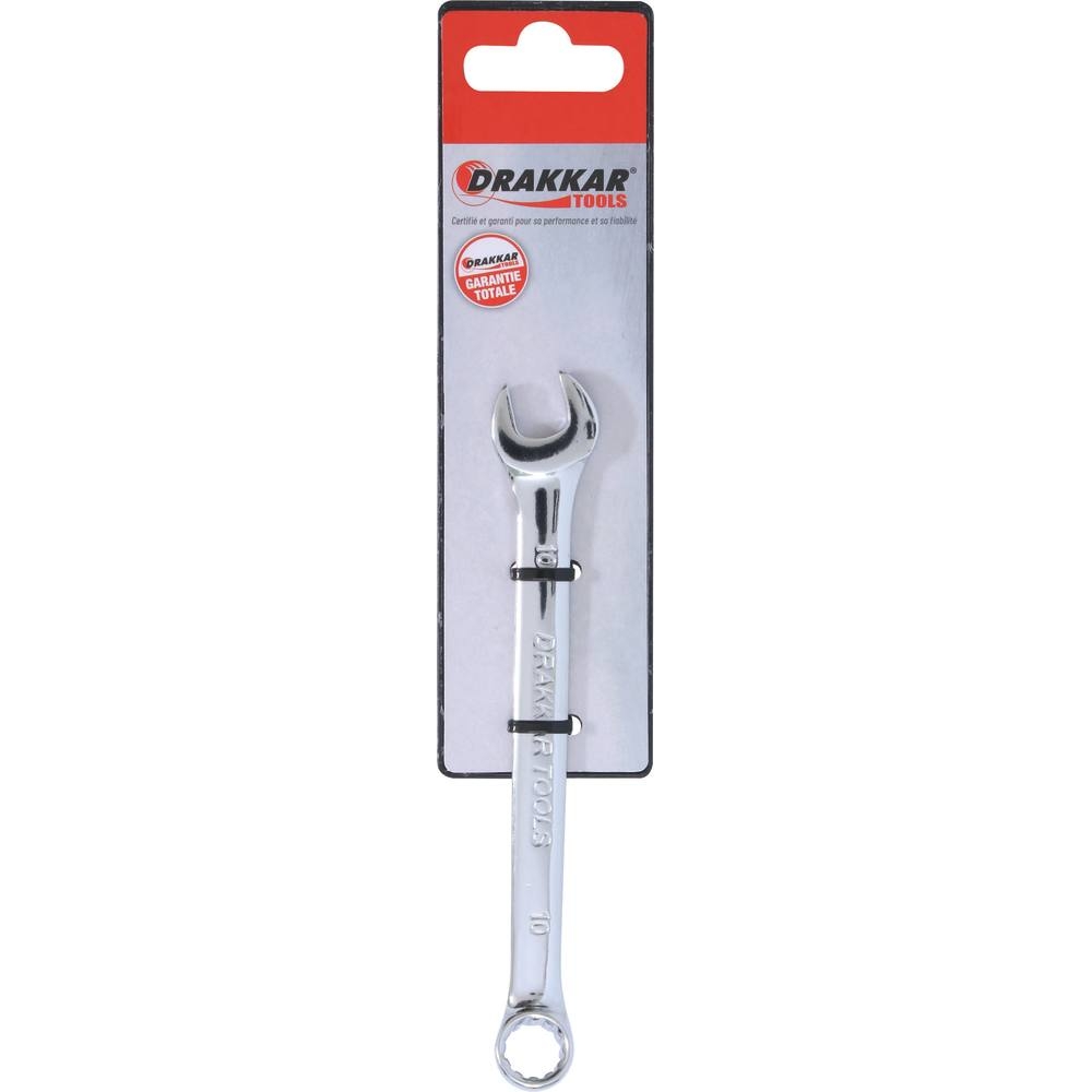 Clé mixte de 10mm full polish - carte DRAKKAR TOOLS - 13863