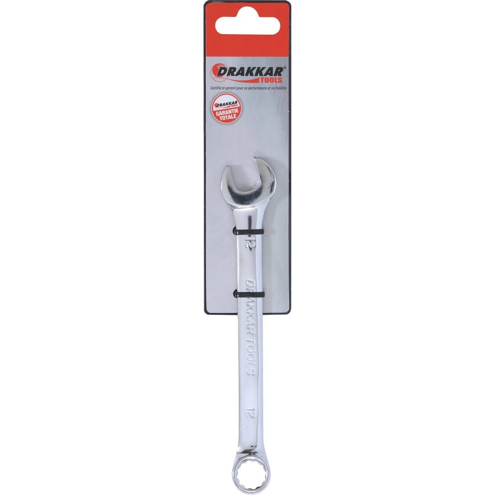Clé mixte de 12mm full polish - carte DRAKKAR TOOLS - 13867