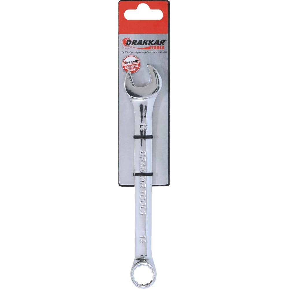 Clé mixte de 14mm full polish - carte DRAKKAR TOOLS - 13871
