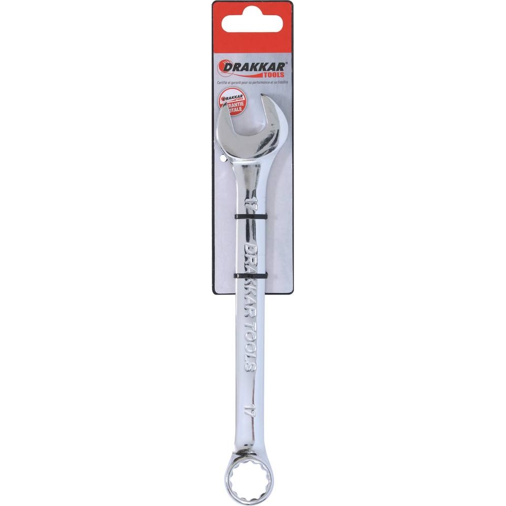 Clé mixte de 17mm full polish - carte DRAKKAR TOOLS - 13877