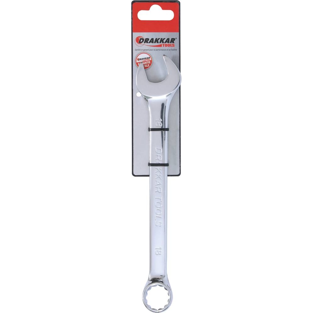 Clé mixte de 18mm full polish - carte DRAKKAR TOOLS - 13879