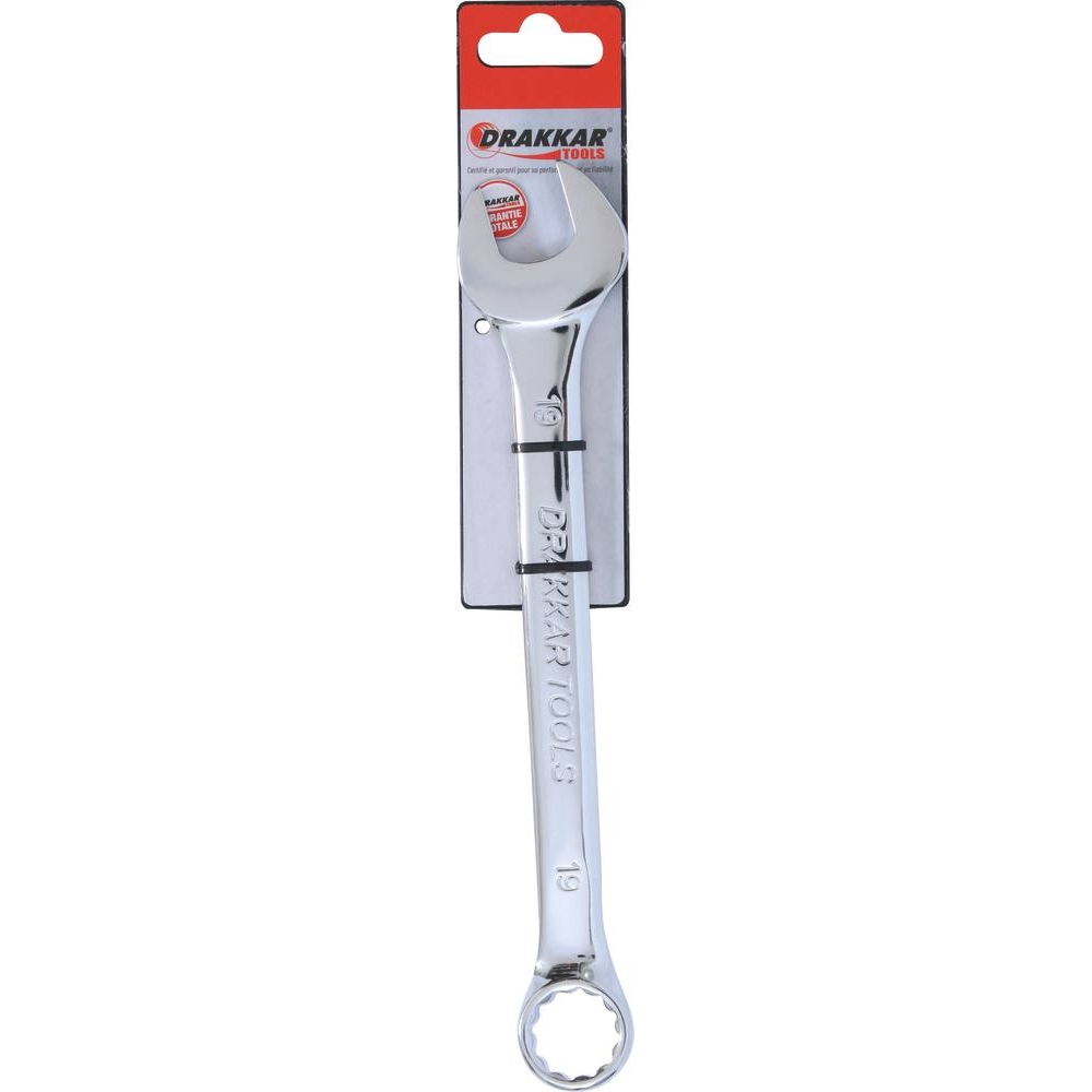 Clé mixte de 19mm full polish - carte DRAKKAR TOOLS - 13881