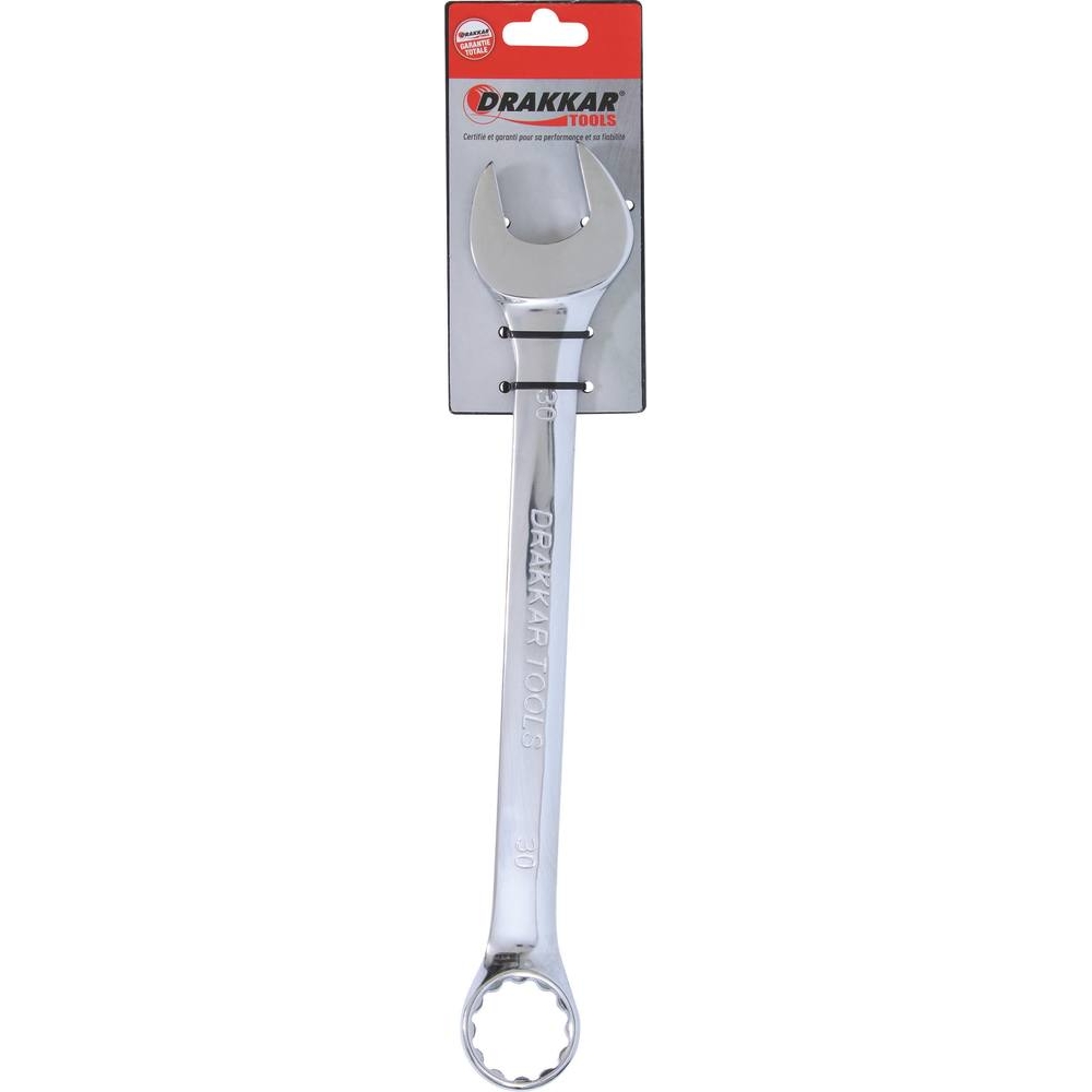 Clé mixte de 30mm full polish - carte DRAKKAR TOOLS - 13903