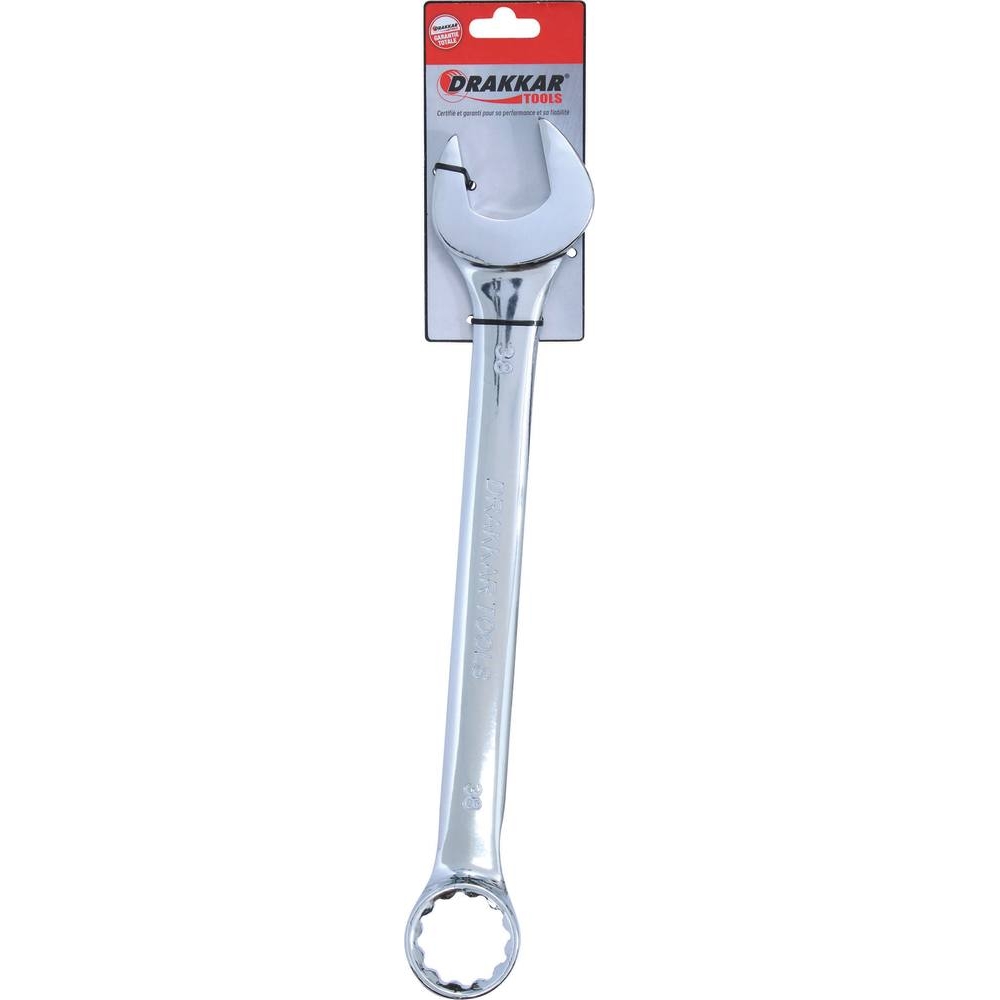 Clé mixte de 38mm full polish - carte DRAKKAR TOOLS - 13947