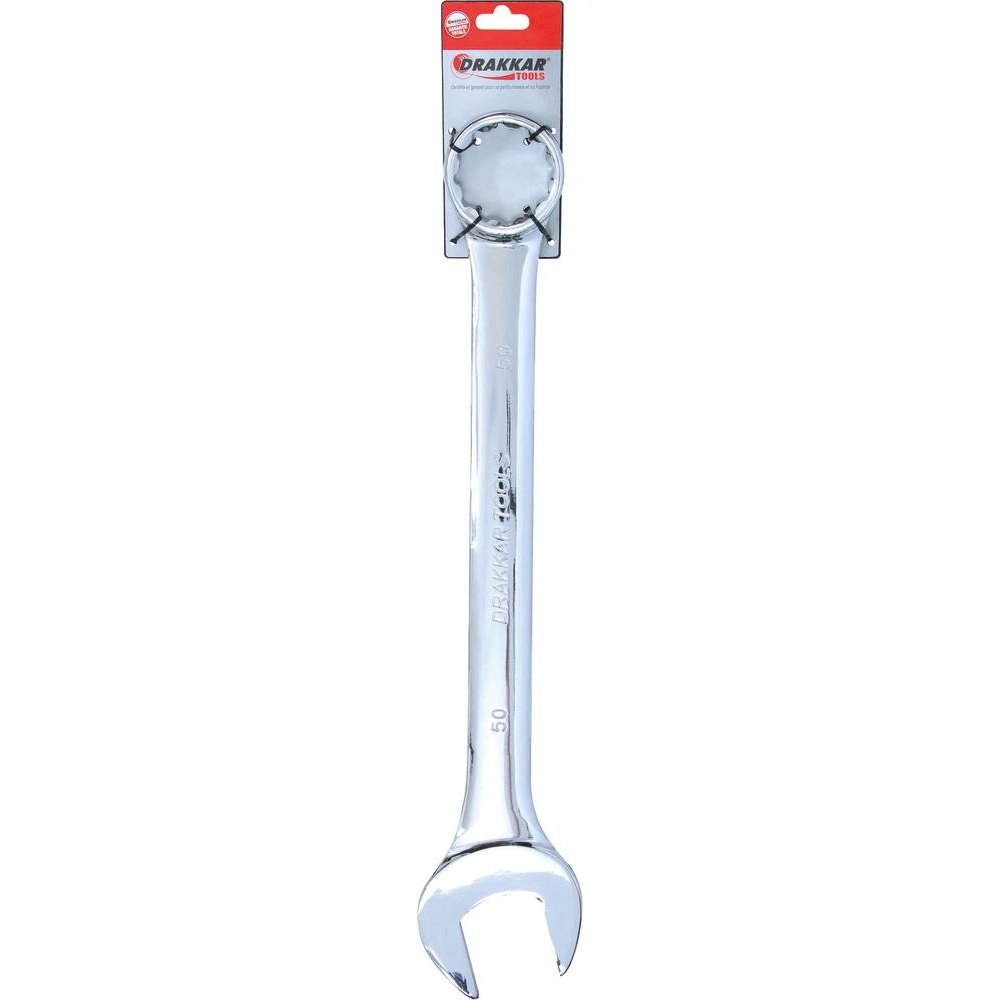 Clé mixte de 50mm full polish - carte DRAKKAR TOOLS - 13950
