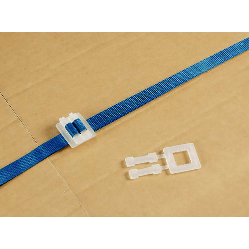 Feuillard bleu 12mm 750m avec 250 boucles plastiques - kit de cerclage - 14038