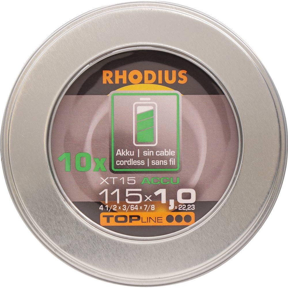Disque à tronçonner acier/inox 115x1x22mm pour meuleuse sur batterie - lot de 10 pcs RHODIUS - 14068