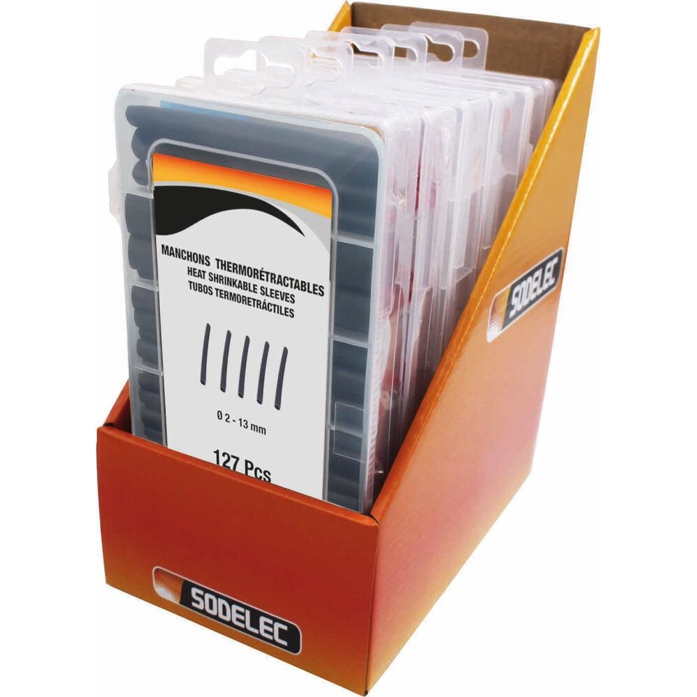 Gaine thermorétractable 2:1 noire - Coffret de 127 pcs SODELEC - 14109