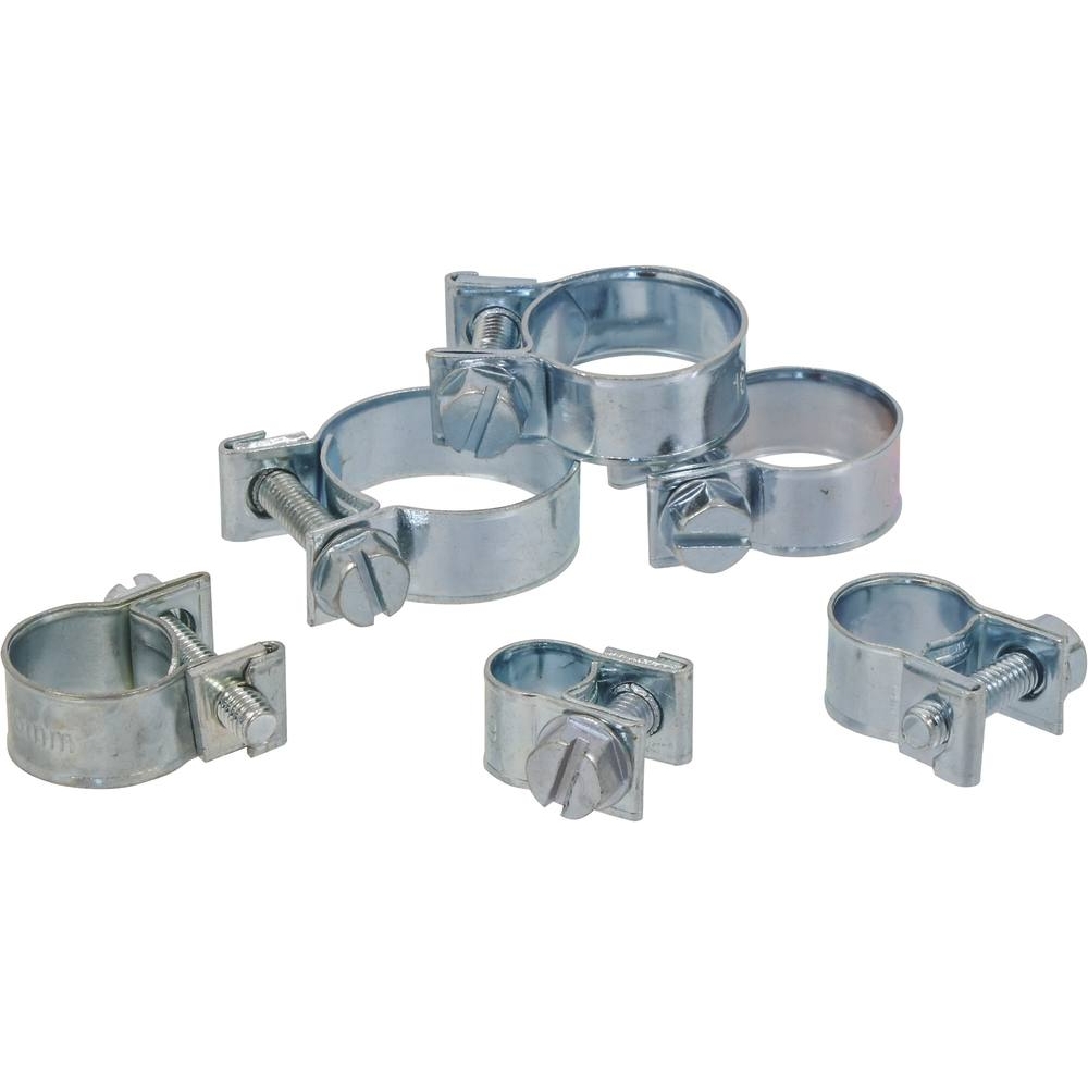 Collier à durite acier zingué 9mm de 6 à 21mm - coffret de 56 pcs KLIPPER - 14177