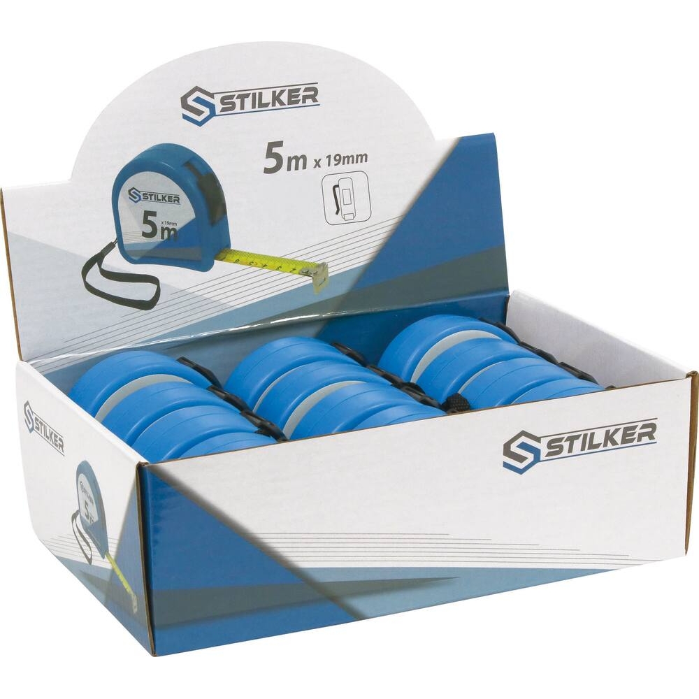Mètre mesure à ruban 5m 19mm boîtier ABS STILKER - 14365