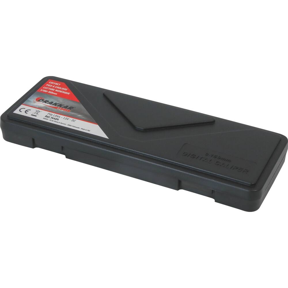 Pied à coulisse digital 150mm 1/100 avec jauge de profondeur - coffret DRAKKAR TOOLS - 14404