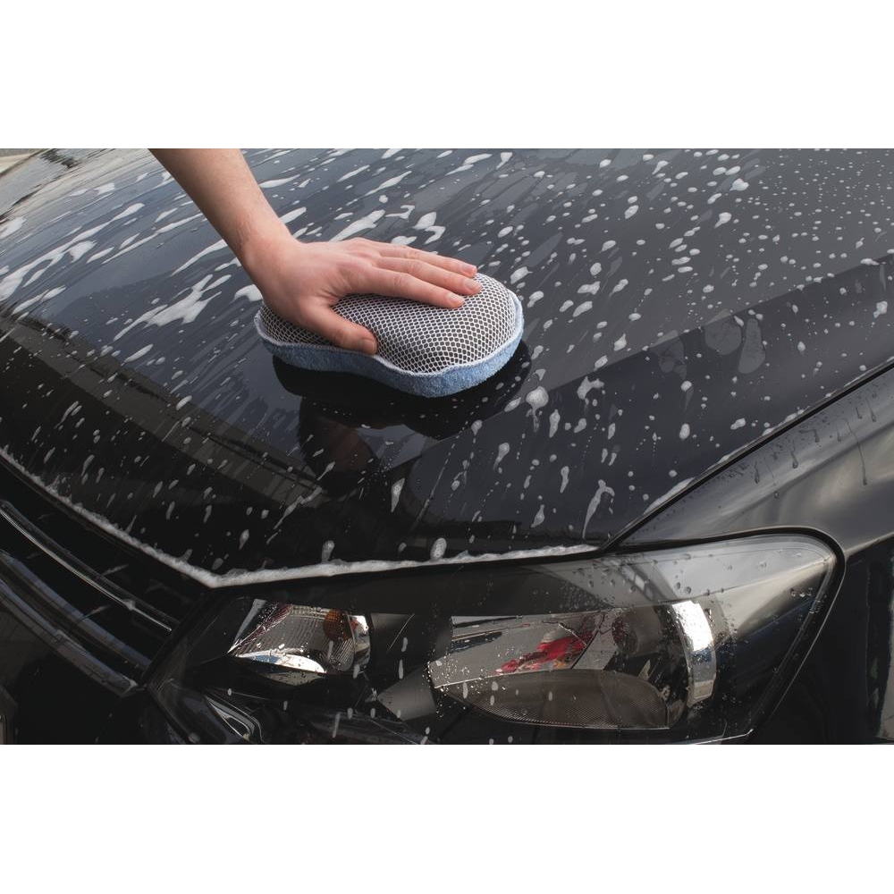 Eponge de lavage auto bleue double face KARZHAN - 14637