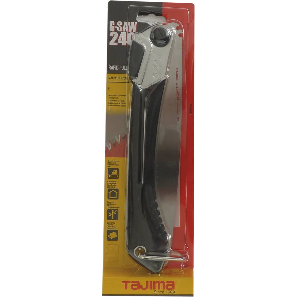 Scie pliante lame 240mm avec poignée gainée élastomère TAJIMA - 14700