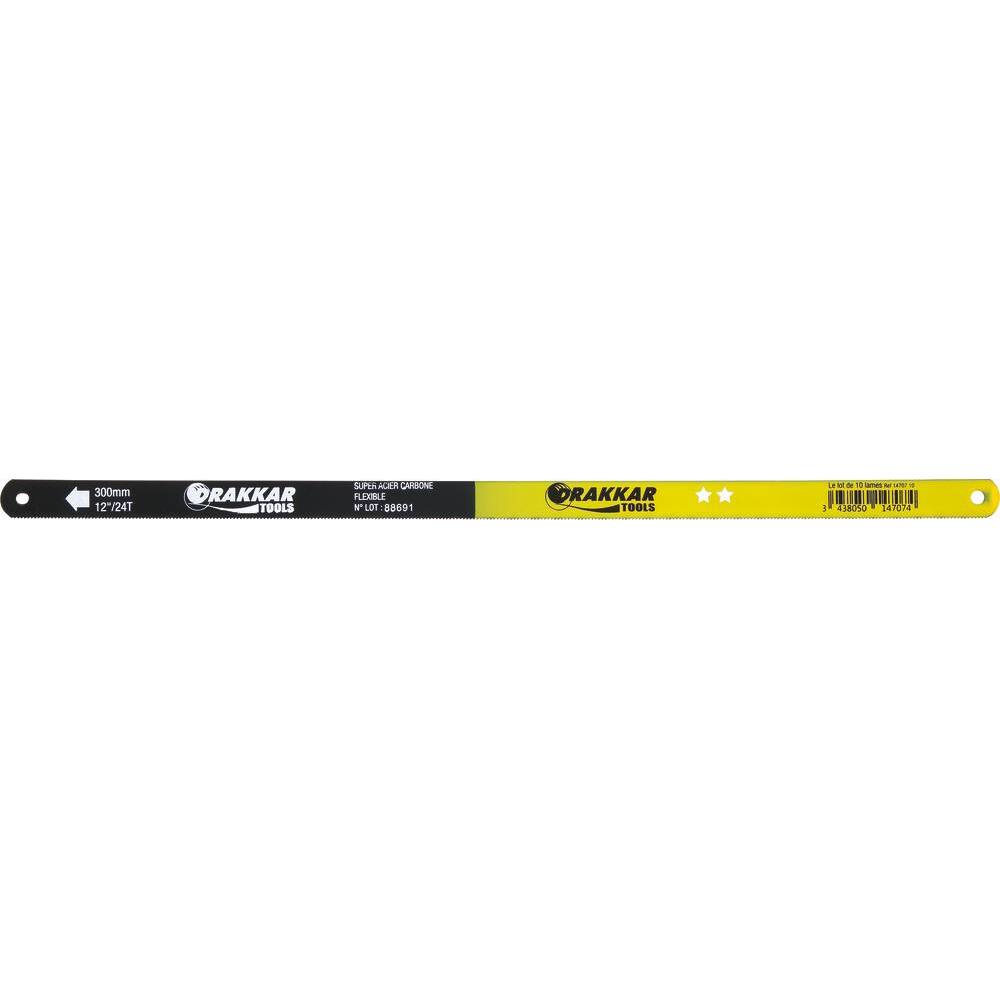 Lame de scie 10 dents/cm pour cuivre et aluminium - Lot de 10 - DRAKKAR TOOLS - 14709.10